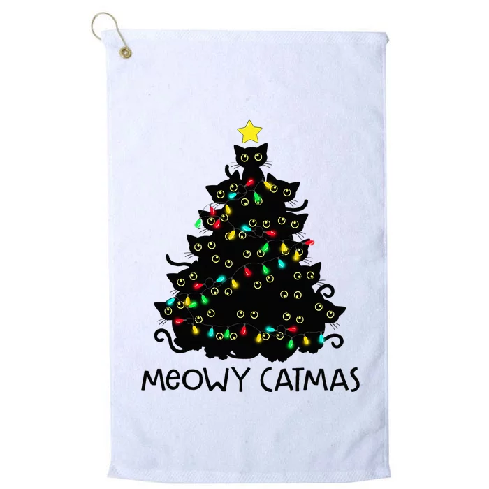 Merry Catmas Cat Christmas Tree Meowy Catmas Platinum Collection Golf Towel