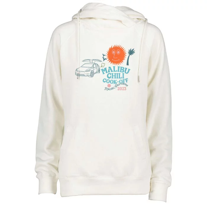 Malibu Chili Cookoff Womens Funnel Neck Pullover Hood