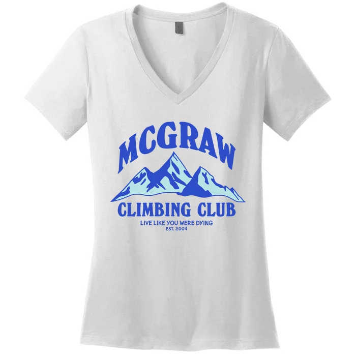 Mcgraw Climbing Club Funny Women's V-Neck T-Shirt