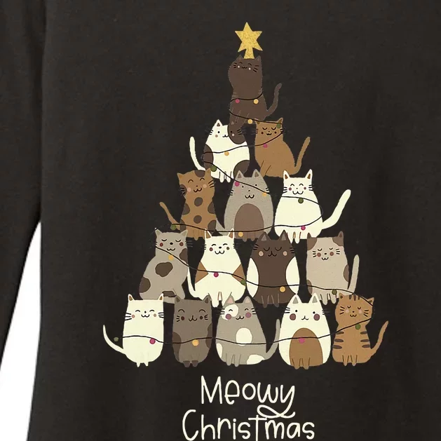 Meowy Christmas Cat Lover Christmas Womens CVC Long Sleeve Shirt