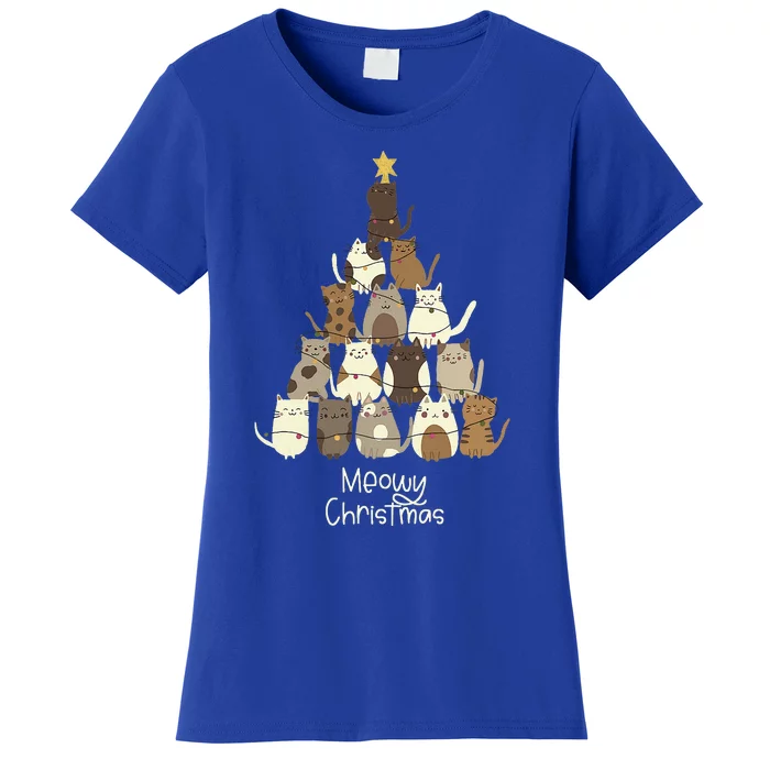 Meowy Christmas Cat Lover Christmas Women's T-Shirt