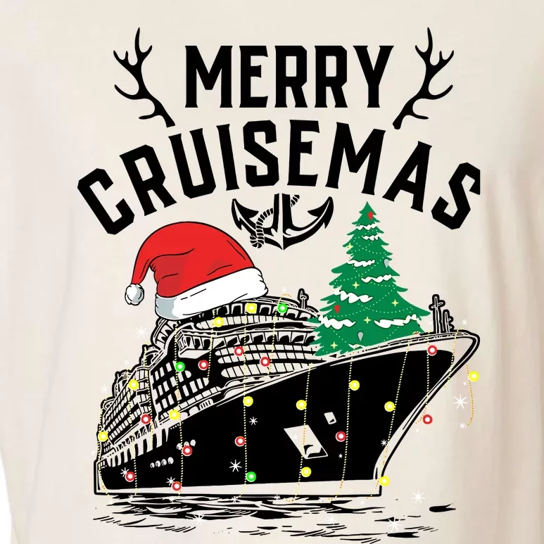 Merry Cruisemas Christmas Family Cruise Ship Funny Garment-Dyed Women's Muscle Tee