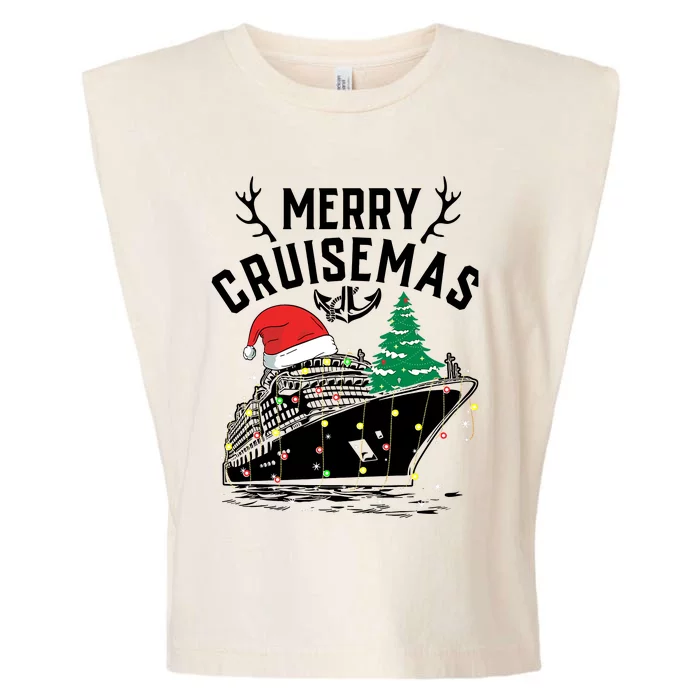 Merry Cruisemas Christmas Family Cruise Ship Funny Garment-Dyed Women's Muscle Tee