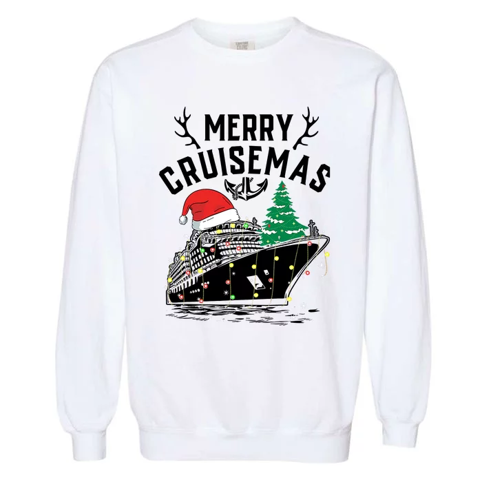 Merry Cruisemas Christmas Family Cruise Ship Funny Garment-Dyed Sweatshirt