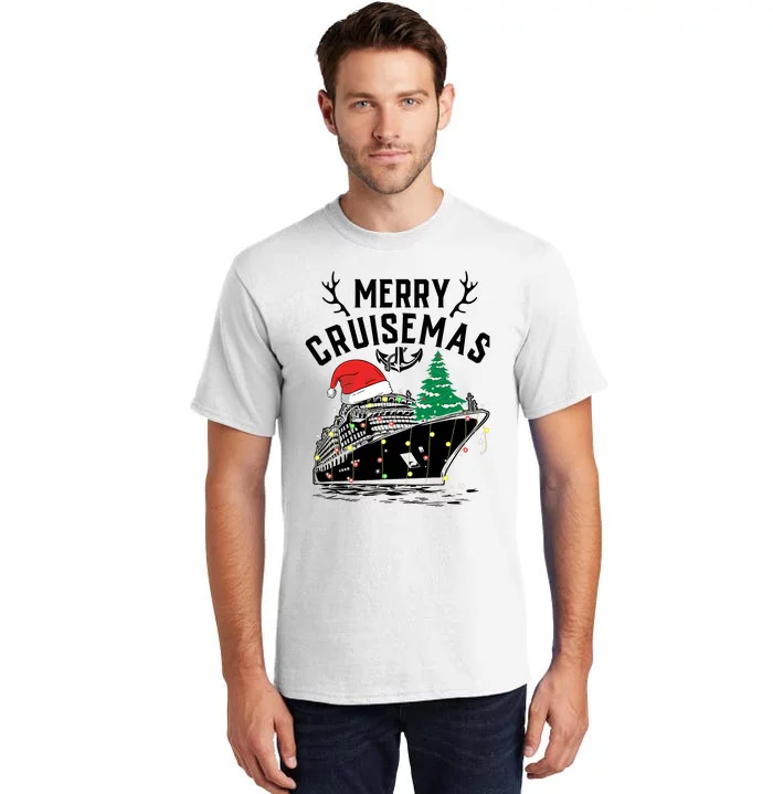 Merry Cruisemas Christmas Family Cruise Ship Funny Tall T-Shirt