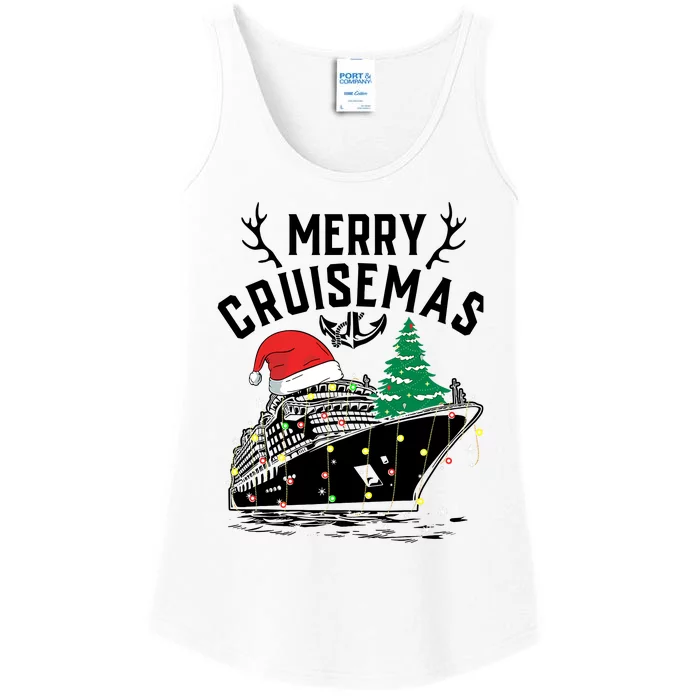 Merry Cruisemas Christmas Family Cruise Ship Funny Ladies Essential Tank