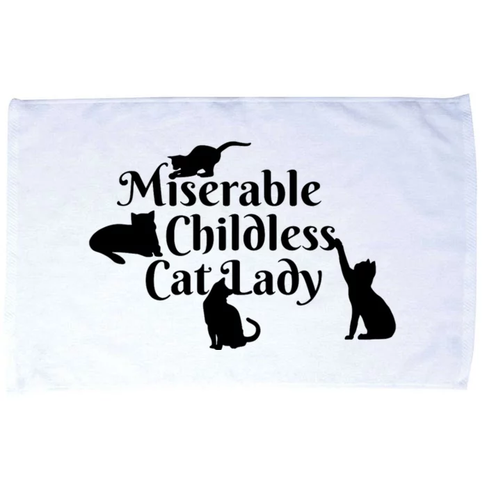 Miserable Childless Cat Lady Microfiber Hand Towel