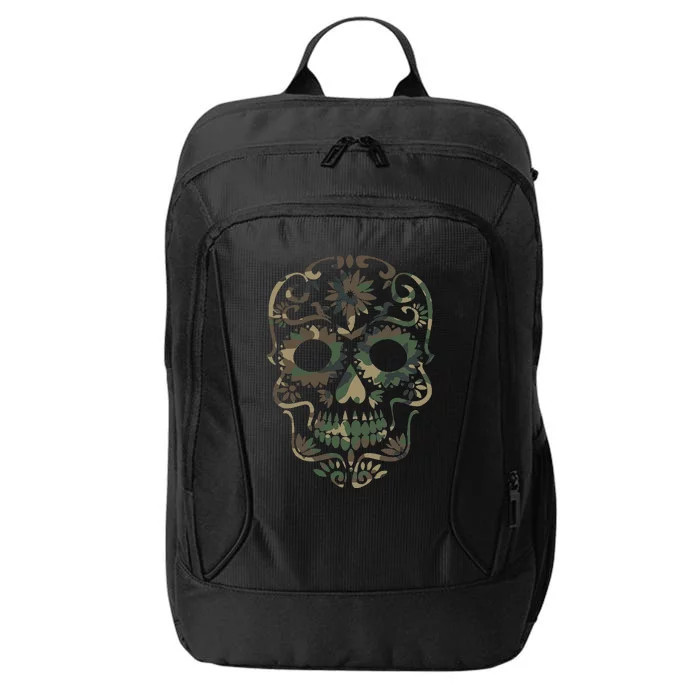 Military Camouflage Camo Dia De Los Muertos Sugar Skull City Backpack