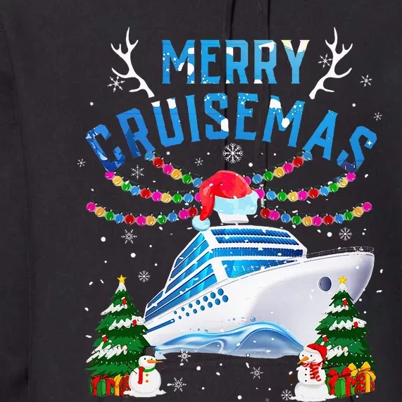 Merry Cruisemas Christmas 2024 Santa Reindeer Cruise Ship Premium Hoodie