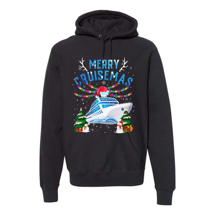 Merry Cruisemas Christmas 2024 Santa Reindeer Cruise Ship Premium Hoodie