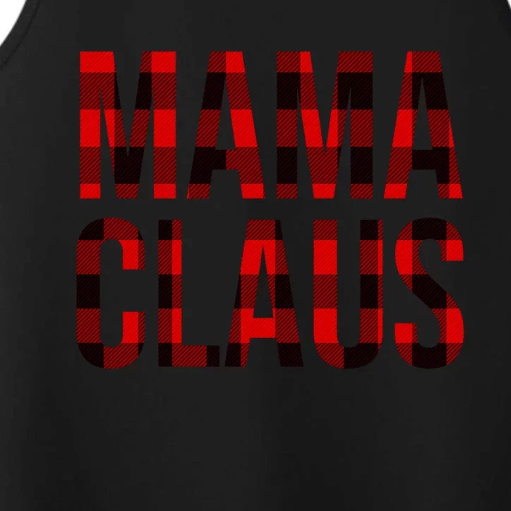 Mama Claus Christmas Buffalo Plaid Xmas Mom Santa Gift Performance Tank