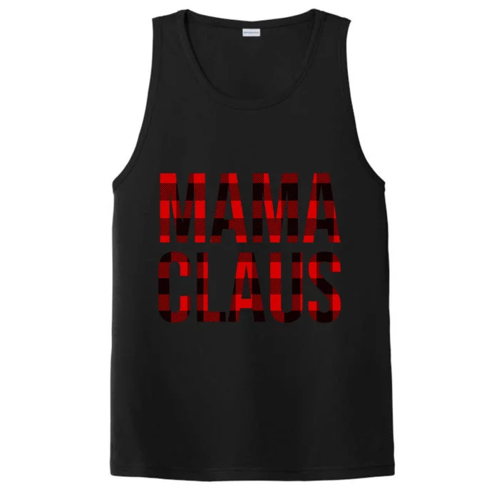 Mama Claus Christmas Buffalo Plaid Xmas Mom Santa Gift Performance Tank