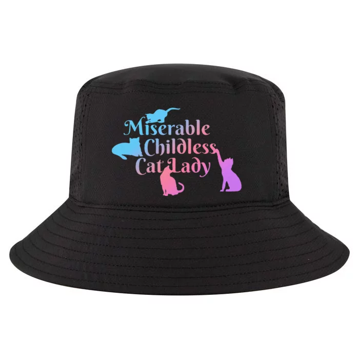 Miserable Childless Cat Lady Funny Cool Comfort Performance Bucket Hat