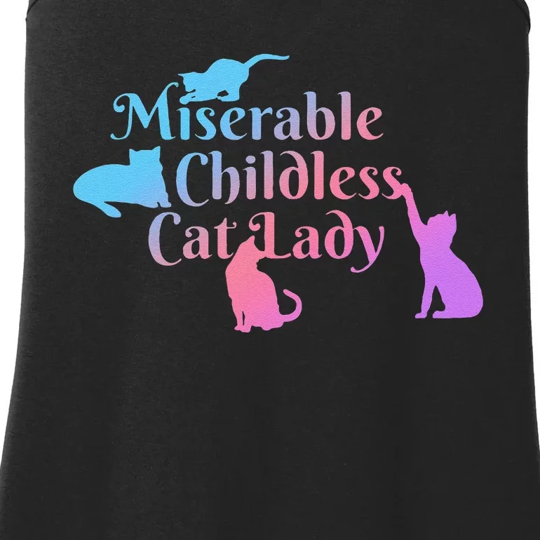 Miserable Childless Cat Lady Funny Ladies Essential Tank