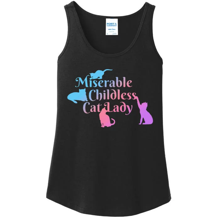 Miserable Childless Cat Lady Funny Ladies Essential Tank