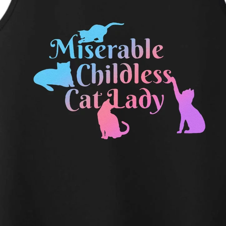 Miserable Childless Cat Lady Funny Performance Tank