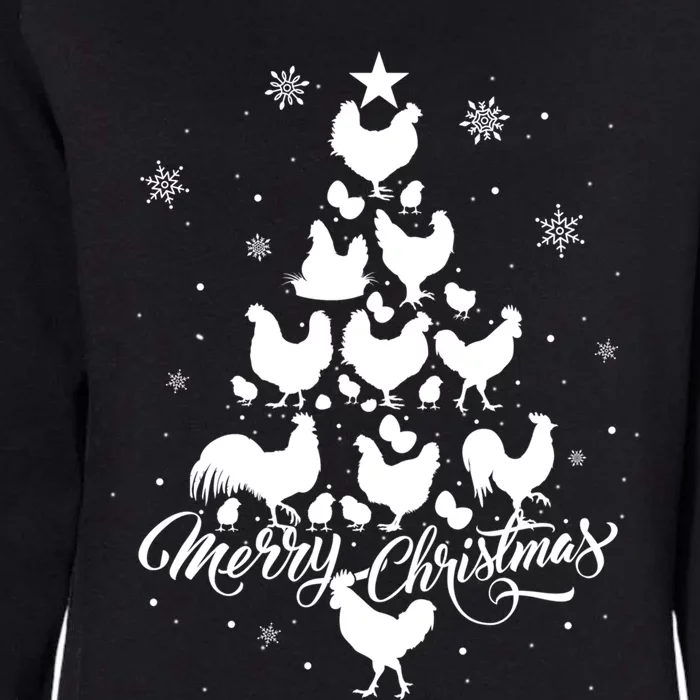 Merry Chickmas Chicken Tree Funny Gift Womens California Wash Sweatshirt