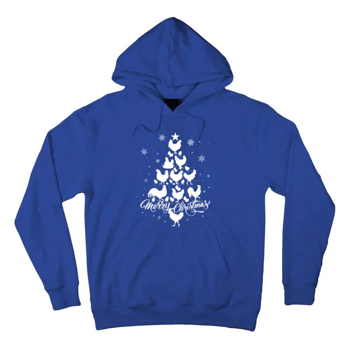 Merry Chickmas Chicken Tree Funny Gift Tall Hoodie