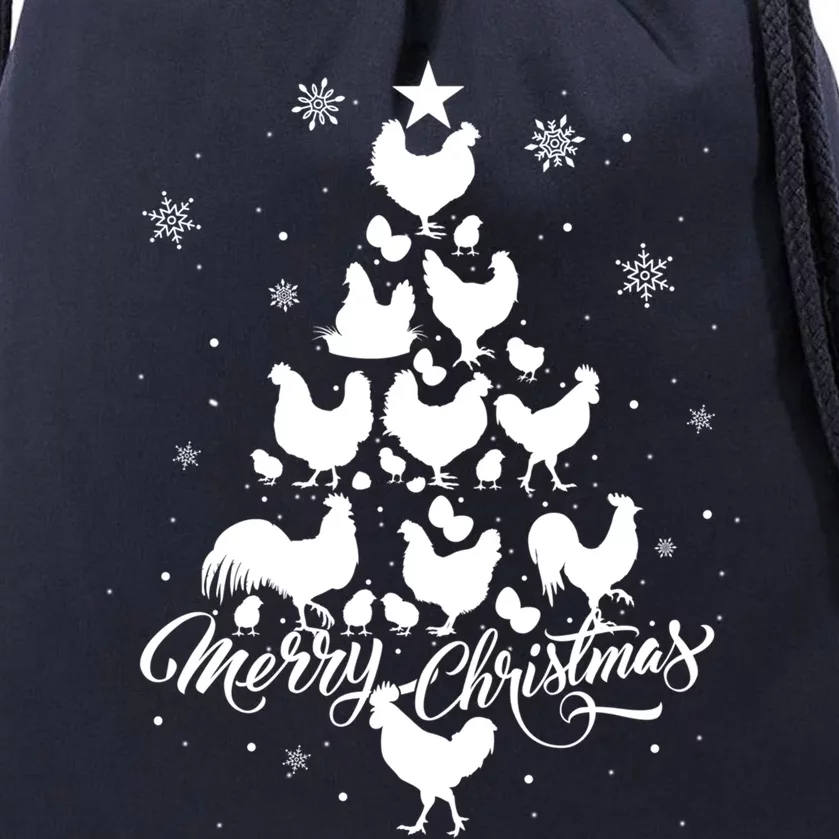 Merry Chickmas Chicken Tree Funny Gift Drawstring Bag