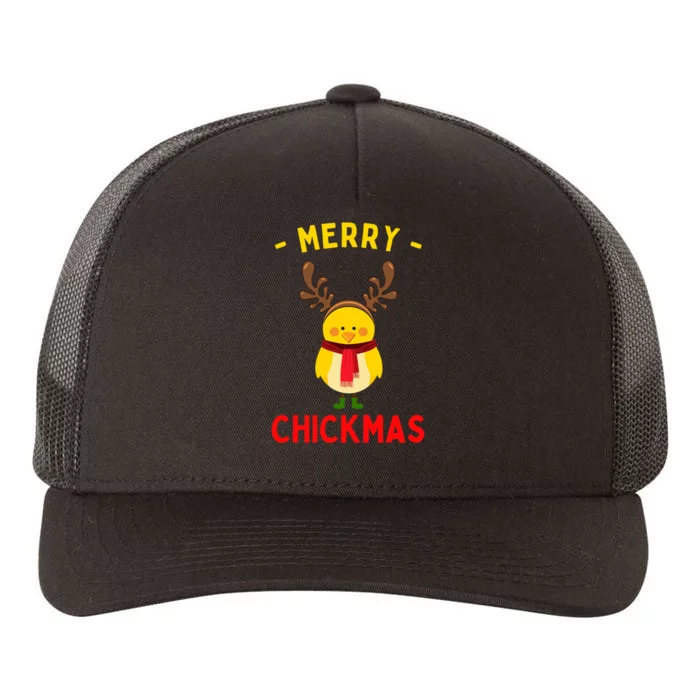 Merry Chickmas Cute Baby Chick Christmas Farm Animal Xmas Yupoong Adult 5-Panel Trucker Hat