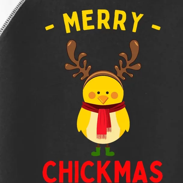 Merry Chickmas Cute Baby Chick Christmas Farm Animal Xmas Toddler Fine Jersey T-Shirt