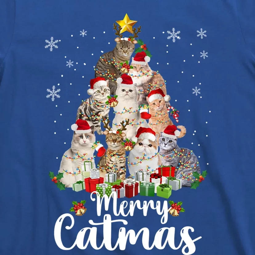 Meowy Christmas Cat Tree Funny Cats Merry Catmas Tees Gift T-Shirt