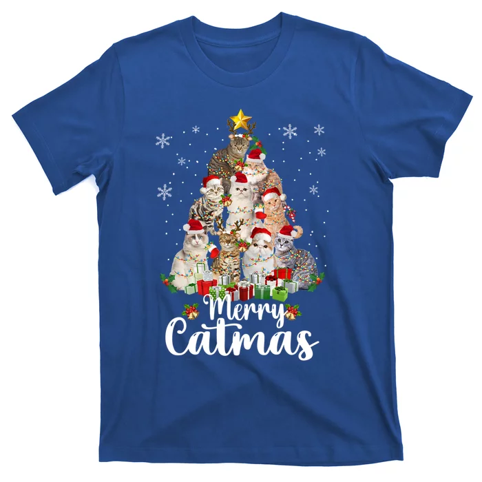 Meowy Christmas Cat Tree Funny Cats Merry Catmas Tees Gift T-Shirt