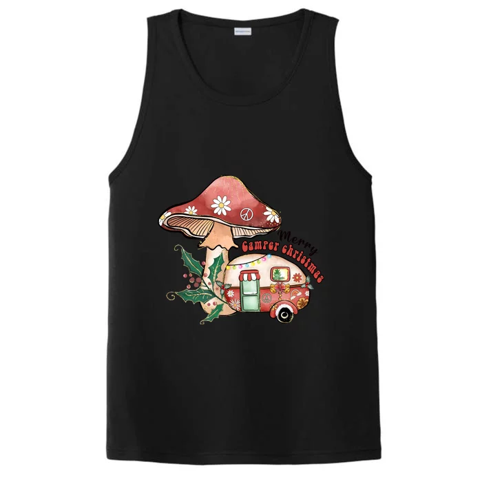 Merry Camper Christmas Gift For Camping Lover Performance Tank