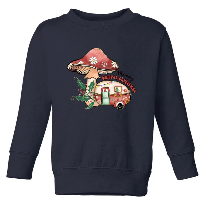 Merry Camper Christmas Gift For Camping Lover Toddler Sweatshirt