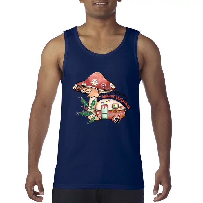 Merry Camper Christmas Gift For Camping Lover Tank Top