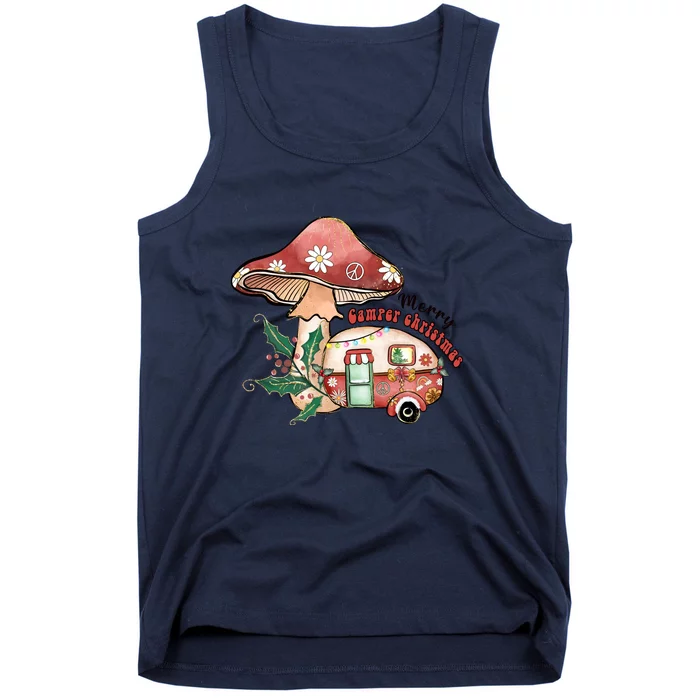 Merry Camper Christmas Gift For Camping Lover Tank Top