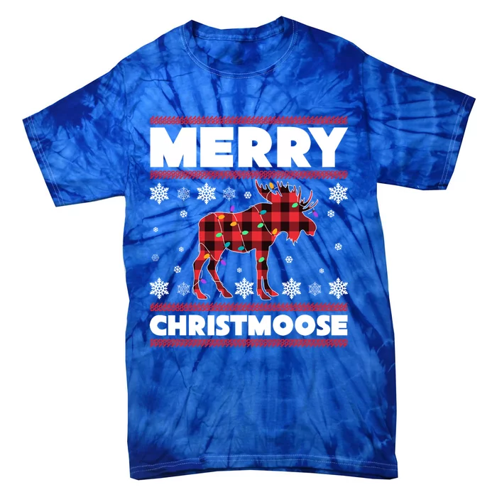 Merry Christmoose Christmas Moose Lover Xmas Holiday Gift Tie-Dye T-Shirt