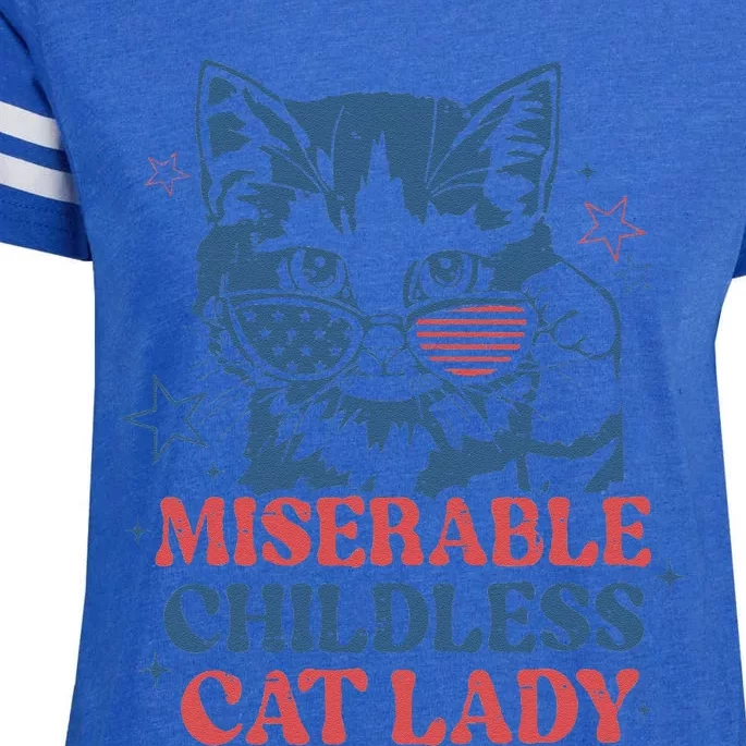 Miserable Childless Cat Lady Kamala Harris 2024 Meme Cat Enza Ladies Jersey Football T-Shirt