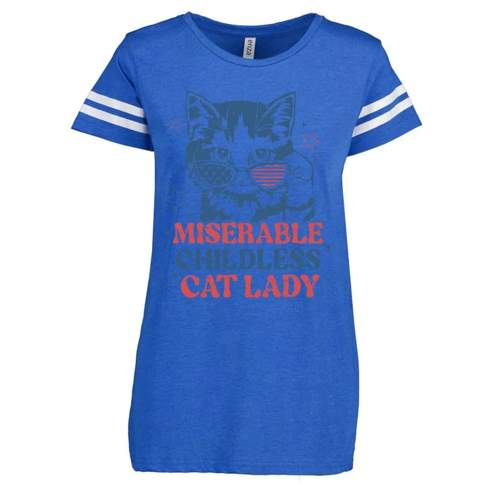 Miserable Childless Cat Lady Kamala Harris 2024 Meme Cat Enza Ladies Jersey Football T-Shirt