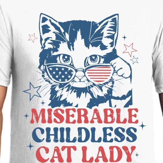 Miserable Childless Cat Lady Kamala Harris 2024 Meme Cat Pajama Set