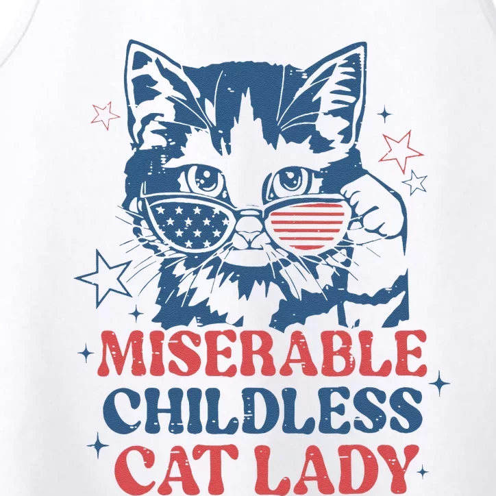 Miserable Childless Cat Lady Kamala Harris 2024 Meme Cat Performance Tank