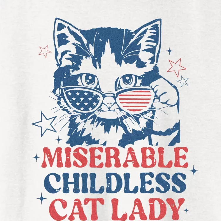 Miserable Childless Cat Lady Kamala Harris 2024 Meme Cat Women's Crop Top Tee