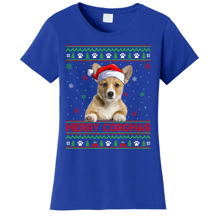 Merry Corgmas Corgi Dog Ugly Xmas Santa Corgi Christmas Gift Women's T-Shirt