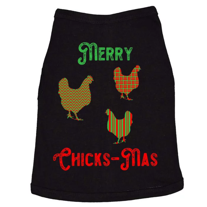 Merry Chicksmas Chicken Christmas Doggie Tank