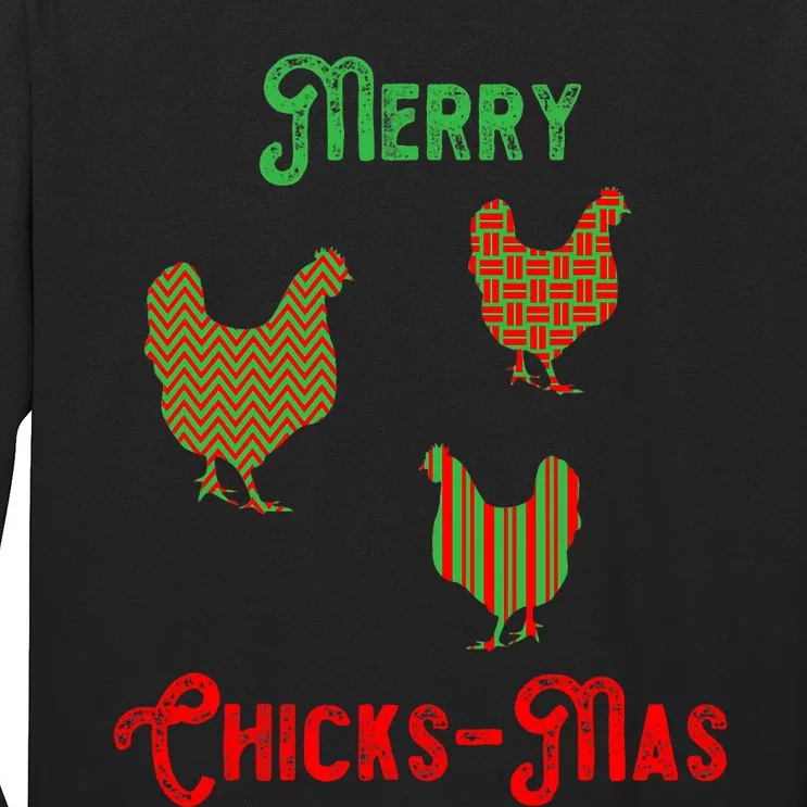 Merry Chicksmas Chicken Christmas Long Sleeve Shirt