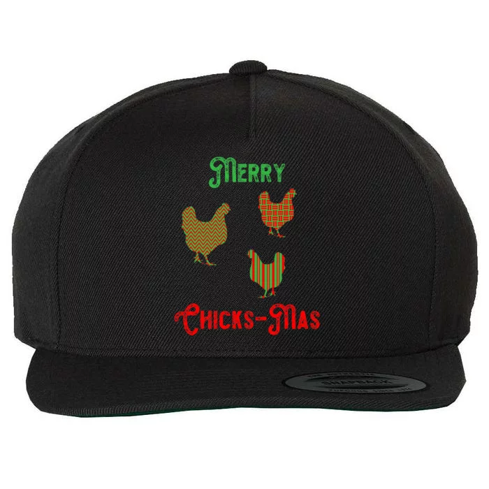 Merry Chicksmas Chicken Christmas Wool Snapback Cap