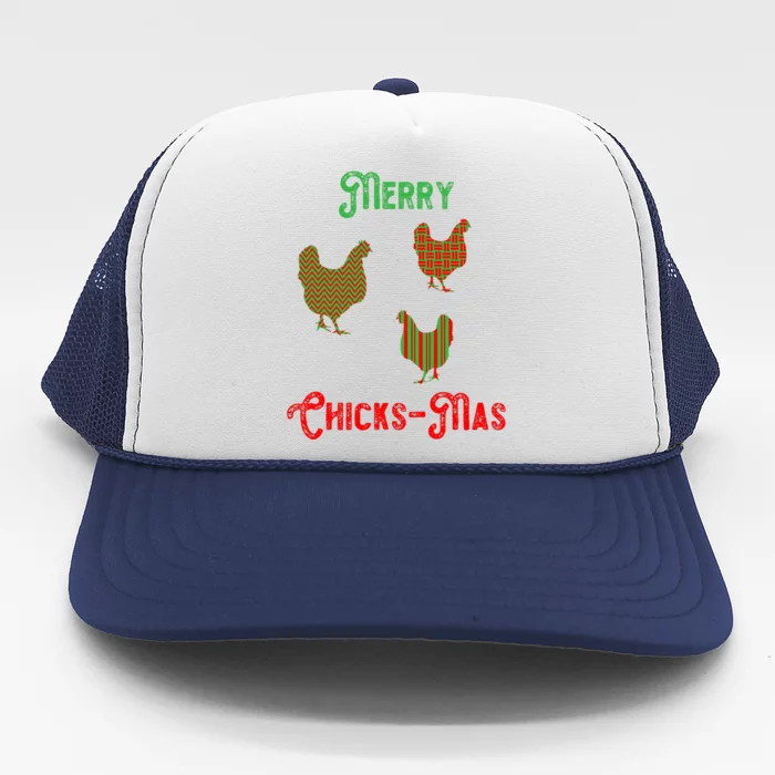 Merry Chicksmas Chicken Christmas Trucker Hat