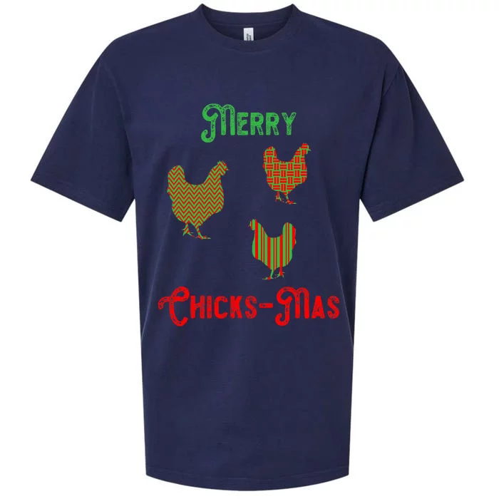 Merry Chicksmas Chicken Christmas Sueded Cloud Jersey T-Shirt