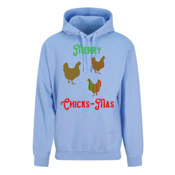 Merry Chicksmas Chicken Christmas Unisex Surf Hoodie