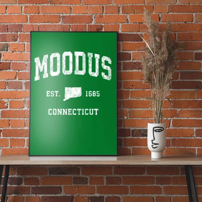 Moodus Connecticut Ct Vintage Athletic Poster