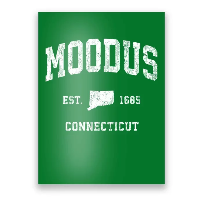 Moodus Connecticut Ct Vintage Athletic Poster