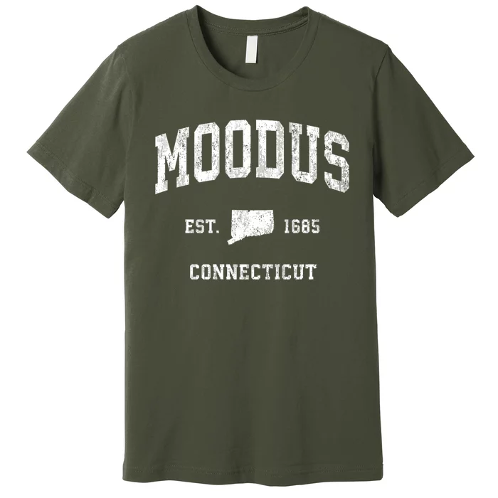 Moodus Connecticut Ct Vintage Athletic Premium T-Shirt