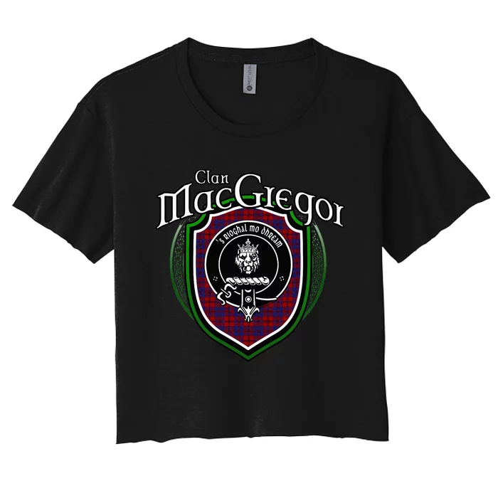 Macgregor Clan Crest Scottish Clan Macgregor Family Badge Women's Crop Top Tee