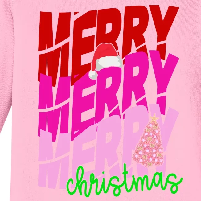 Merry Christmas Cute Holiday Gift Baby Long Sleeve Bodysuit