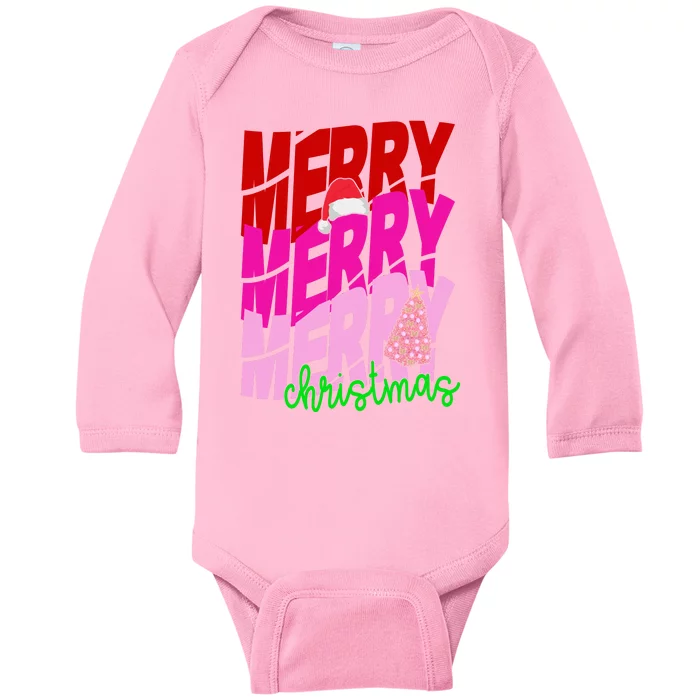 Merry Christmas Cute Holiday Gift Baby Long Sleeve Bodysuit